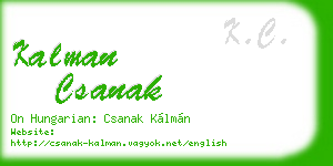 kalman csanak business card